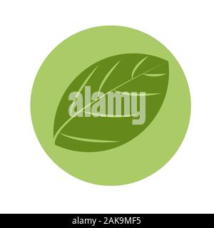 Logo Eco isolé sur fond blanc. Feuille emblème Bio circle. Symbole de la nourriture végétalienne en cercle. Eco friendly icône. L'icône de l'écologie simple vecteur stock Illustration de Vecteur