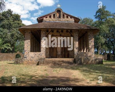 Exemple de l'architecture, l'Aksumite Église Debre Berhan Selassie, Gondar. L'Éthiopie. Le nom signifie la trinité de la montagne de lumière, et l'église a été Banque D'Images