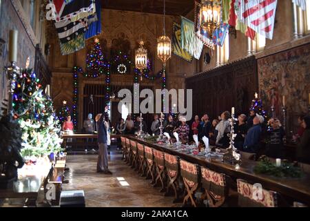 San Simeon, CA, États-Unis d'Amérique le 6 décembre 2017. William R. Hearst Castle. San Simeon California State Monument Historique. Réfectoire salle à manger Banque D'Images