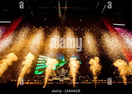 Odense, Danemark. Juin 27th, 2019. L'American DJ duo Le Chainsmokers effectue un spectacle en direct au cours de la Danish music festival poudrière 2019 à Odense. (Photo crédit : Lasse Lagoni Gonzales - Photo). Banque D'Images