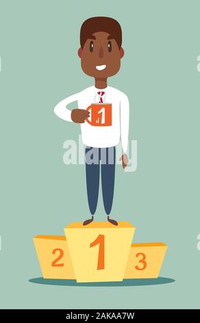 Un certain nombre d'affaires sur la plus haute marche du podium Illustration de Vecteur