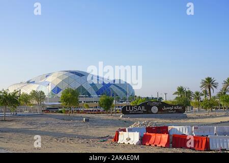 LUSAIL, QATAR -12 DEC 2019- Vue de l'arène de sports Lusail, une salle polyvalente située dans le village de sports d'Al Ahli Lusail, Qatar, près de Doha. Banque D'Images