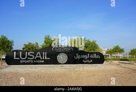 LUSAIL, QATAR -12 DEC 2019- Vue de l'arène de sports Lusail, une salle polyvalente située dans le village de sports d'Al Ahli Lusail, Qatar, près de Doha. Banque D'Images