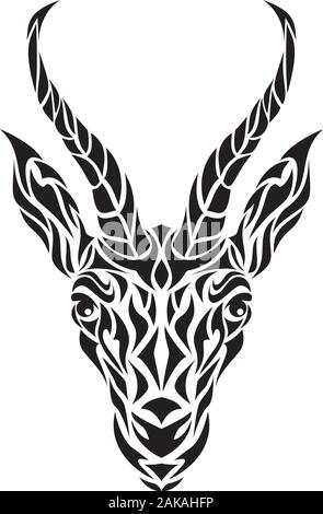 Tribal stylisé tête de bouc Illustration de Vecteur