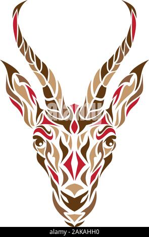 Tribal stylisé tête de bouc Illustration de Vecteur