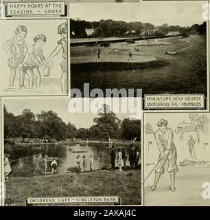 Mumbles Swansea, & le CoastOfficial guide album Gower . SWANSEA & DISTRICT POUR LES ENFANTS •&gt ; HAPPY HOURS AU( ?MER - Gower. Lac de childrens - SINGLETON PARK|i1 Copyright : Société SWANSCA MUMBLES Swansea, GTT ET CÔTE DE GOWER Banque D'Images