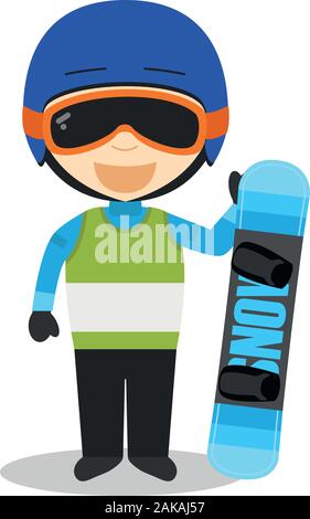 Vector cartoon sport illustrations : snowboard Illustration de Vecteur