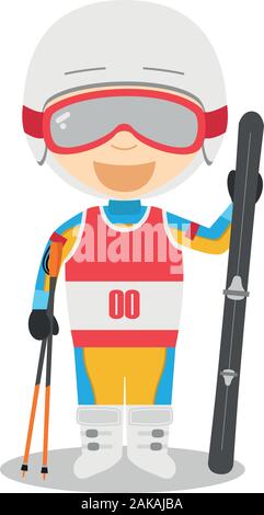 Cartoon vector illustrations sports : ski Illustration de Vecteur