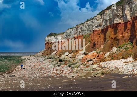 Hunstanton Cliffs à marée basse à l'ouest en hiver Norfolk Banque D'Images