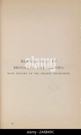 Réminiscences de l'ancienne caserne laddies et les services de pompiers volontaires de New York et de Brooklyn. . Banque D'Images