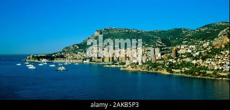 Vue aérienne de la ville côtière de Monte Carlo, Monaco Banque D'Images