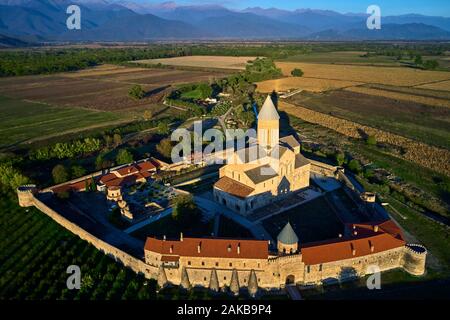 La Géorgie, Caucase, région de Kakheti, Monastère Alaverdi, vue aérienne Banque D'Images