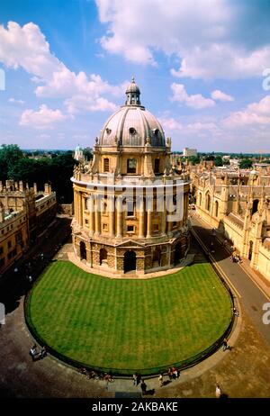 Vue aérienne de la Radcliffe Camera, Oxford, Angleterre Banque D'Images