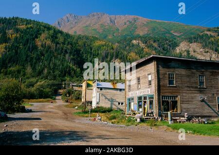 Ville minière abandonnée, Alaska, USA Banque D'Images