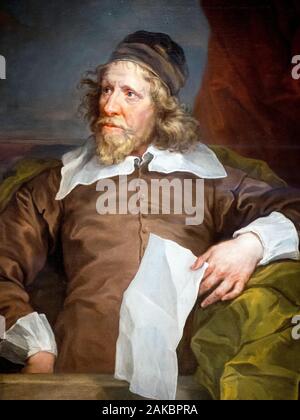 Portrait de la 17e siècle, l'architecte anglais Inigo Jones (1573 -1652) par William Hogarth, huile sur toile, 1757-58 Banque D'Images