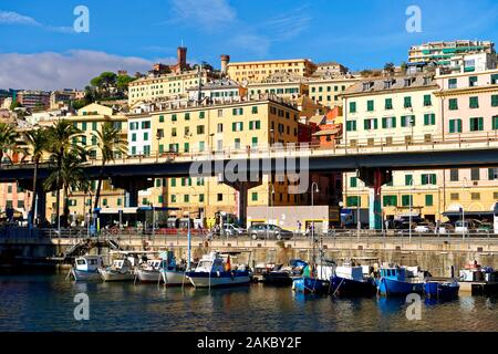 L'Italie, Ligurie, Gênes, Porto Antico (vieux port) réaménagée en 1992 Banque D'Images