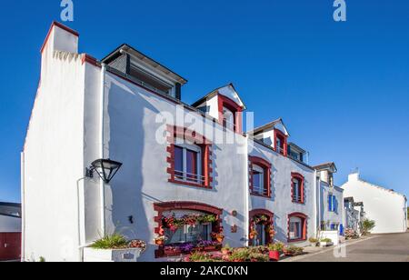 France, Morbihan, presqu'île de Quiberon, le village de Kermorvan Banque D'Images