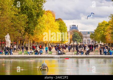 France, Paris, jardin des Tuileries, à l'automne Banque D'Images