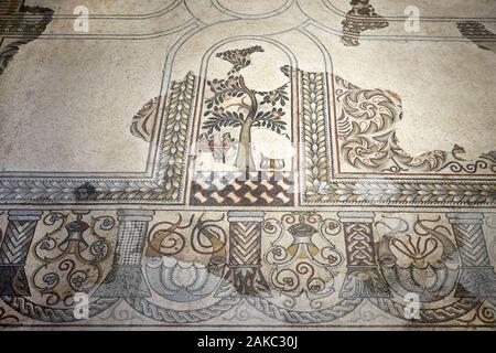 La France, l'Hérault, Loupian, Loupian villa romaine, mosaïque, avec des arcades Banque D'Images