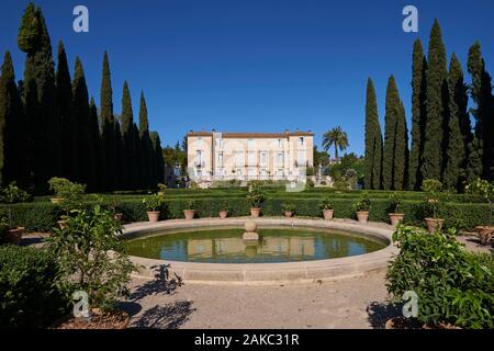 La France, Hérault, Montpellier, Montpellier folie, Château de Flaugergues Jardin Banque D'Images