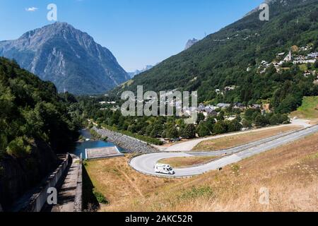 France, Isère, Route d'Allemont à lac du Verney Banque D'Images