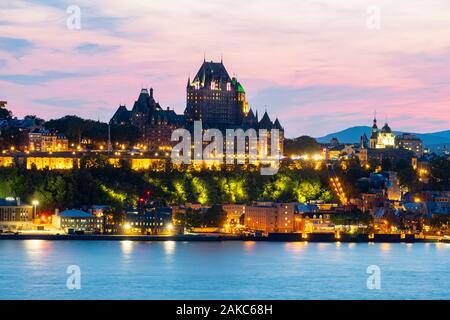 Canada, Québec, province de Québec, ville de Québec Site du patrimoine mondial, Ville Basse et le Château Frontenac Banque D'Images