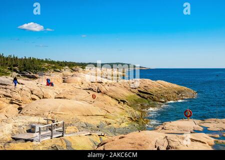 Canada, Quebec Province, région de Manicouagan, Les Bergeronnes, Cap de Bon Désir, l'observation des baleines Banque D'Images