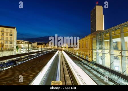 France, Meurthe et Moselle, Nancy, Nancy Ville gare et tour Thiers Banque D'Images