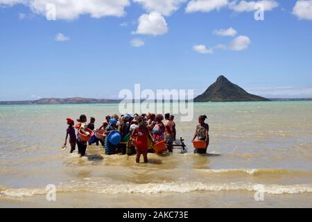 Madagascar, Diego Suarez, Antsiranana, région de Diégo-Suarez bay avec le Pain de Sucre Banque D'Images