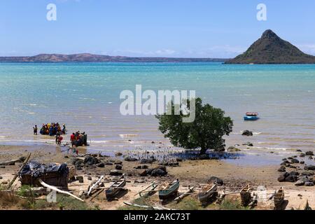 Madagascar, Diego Suarez, Antsiranana, région de Diégo-Suarez bay avec le Pain de Sucre Banque D'Images