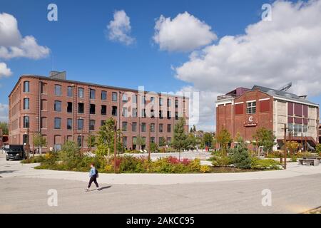 France, Nord, Tourcoing, Plaine Images, ancien site industriel de 5 hectares, le plus grand pôle français dédié à l'animation, l'audiovisuel, aux jeux vidéo, du marketing digital, au web (125 entreprises, 1 800 salariés) Banque D'Images