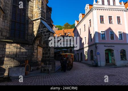 MEISSEN, ALLEMAGNE - 12 octobre 2019 : les plus belles rues de la vieille ville. Banque D'Images