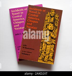 Incidents de voyage en Amérique centrale, Chiapas et Yucatan, Volume One et Volume Deux, par John L. Stephens, illustré par Frederick Catherwood, Dover Books Banque D'Images