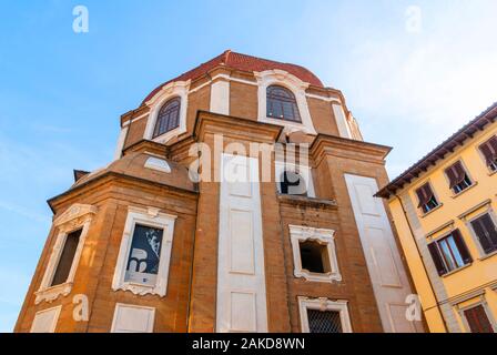 Détail façade de chapelle des Médicis. Tombes de la puissante dynastie Toscane. Florence, Toscane, Italie. Banque D'Images