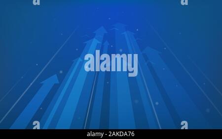 Illustration Vectorielle D'Arrière-Plan Blue Business Avec Flèches Financières Illustration de Vecteur