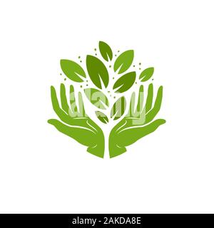 Logo Ecologie. Environnement, nature, symbole naturel. Illustration vectorielle Illustration de Vecteur