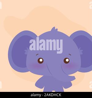 Cute cartoon animal éléphant design, zoo life nature de l'enfance et de l'adorable personnage thème Vector illustration Illustration de Vecteur