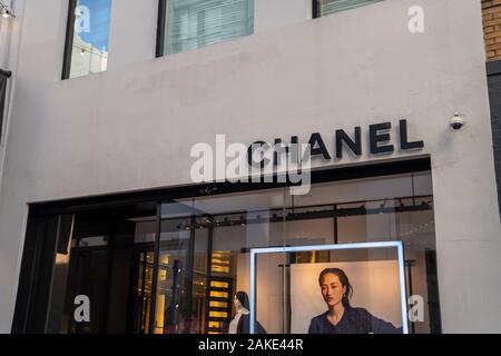 Créateur de vêtements et de la mode Chanel emplacement du magasin dans un quartier de San Francisco Banque D'Images