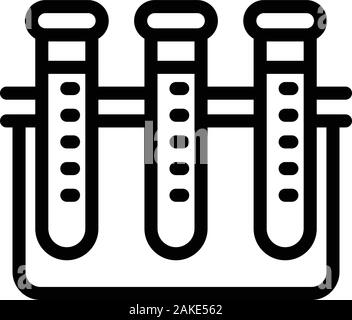 Les tubes de sang, l'icône de style contour stand Illustration de Vecteur