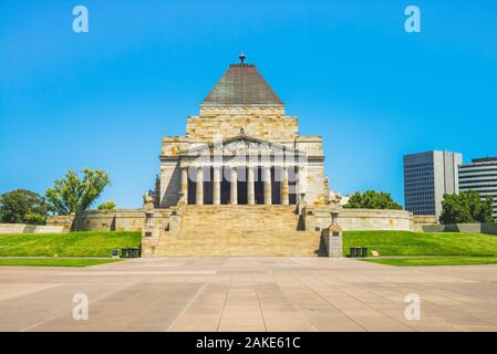 Melbourne, Australie - 1 janvier 2019 : culte du souvenir qui est construit pour honorer les hommes et femmes de Victoria qui ont servi pendant la Première Guerre mondiale Banque D'Images