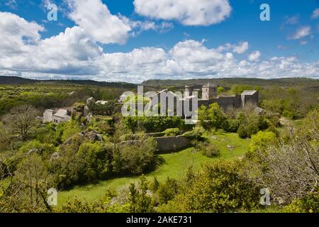 La Couvertoirade, un village fortifié, Aveyron, France Banque D'Images