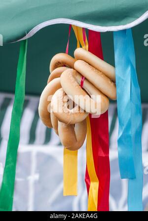 Rural traditionnel fait main bagels à la foire. Libre Banque D'Images