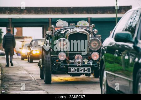 1952 Bentley MK VI spécial / soufflerie Bentley réplique au Bicester Heritage Centre. Oxfordshire, Angleterre. Filtre vintage appliqué Banque D'Images