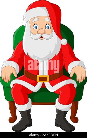 Cartoon santa claus sitting in chair Illustration de Vecteur