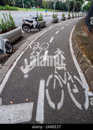 Une piétonne partagée de piste cyclable à Rome, Itale Banque D'Images