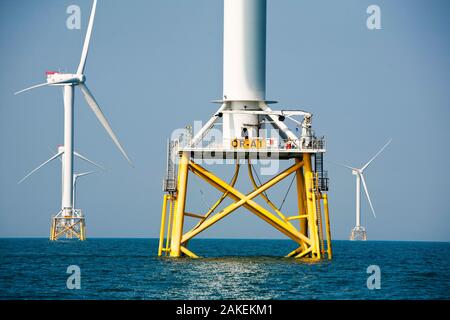 Le parc éolien offshore d'Ormonde, Barrow-In-Furness, Cumbria, England, UK. Septembre 2011 Banque D'Images