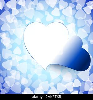 Porte ouverte à partir de la forme de coeur découpé sur le fond de l'amour signes ; Accès au cœur ; carte de souhaits pour la Saint-valentin & mariage ; cadre de la disc Illustration de Vecteur