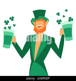 Illustration du caractère fantastique irlandais leprechaun. Saint Patricks Day celebration. Illustration de Vecteur