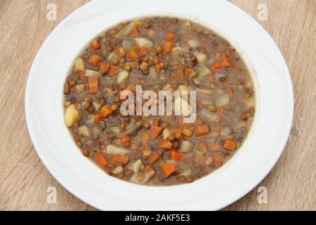 Délicieux fait maison soupe de lentilles Banque D'Images