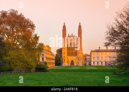 Royaume-uni, Angleterre, Cambridge, Cambridgeshire, le dos, King's College, King's College Chapel Banque D'Images